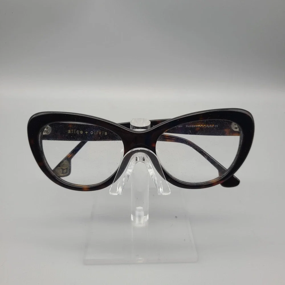 Alice + Olivia Ludlow Cat Eye Eyeglasses Dark Tortoise 53-17-135 Japan Made